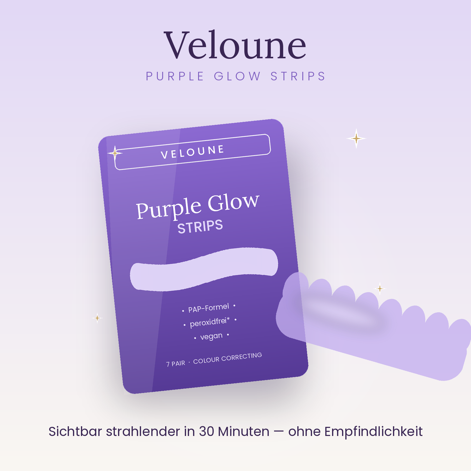 Veloune Purple Glow Strips – Zahnaufhellungsstreifen ohne Peroxid